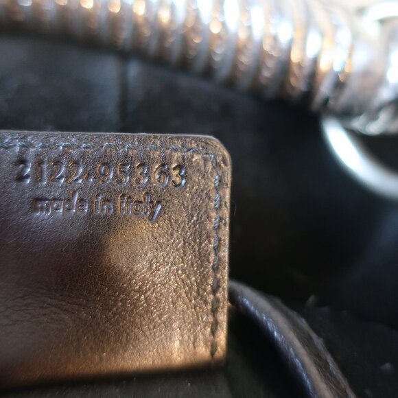 Authentic YSL Yves Saint Laurent Black Suede Mombasa Silver Horn Hobo Handbag - Picture 12 of 16